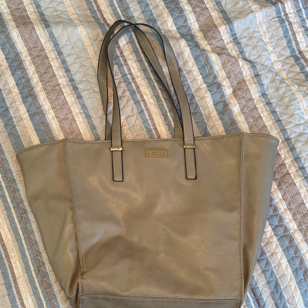 Doterra Gray Leather Tote Bag